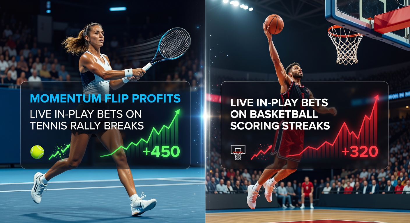 Tennis player celebrating a crucial service break during a high-stakes rally, capturing the exact moment momentum shifts in live play