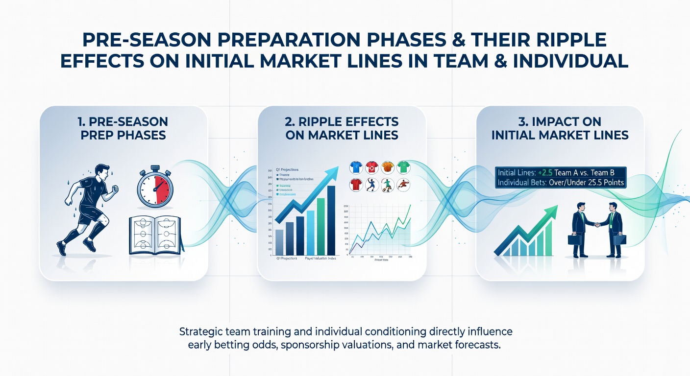 Individual athletes in pre-season training impacting wagering market lines for sports betting