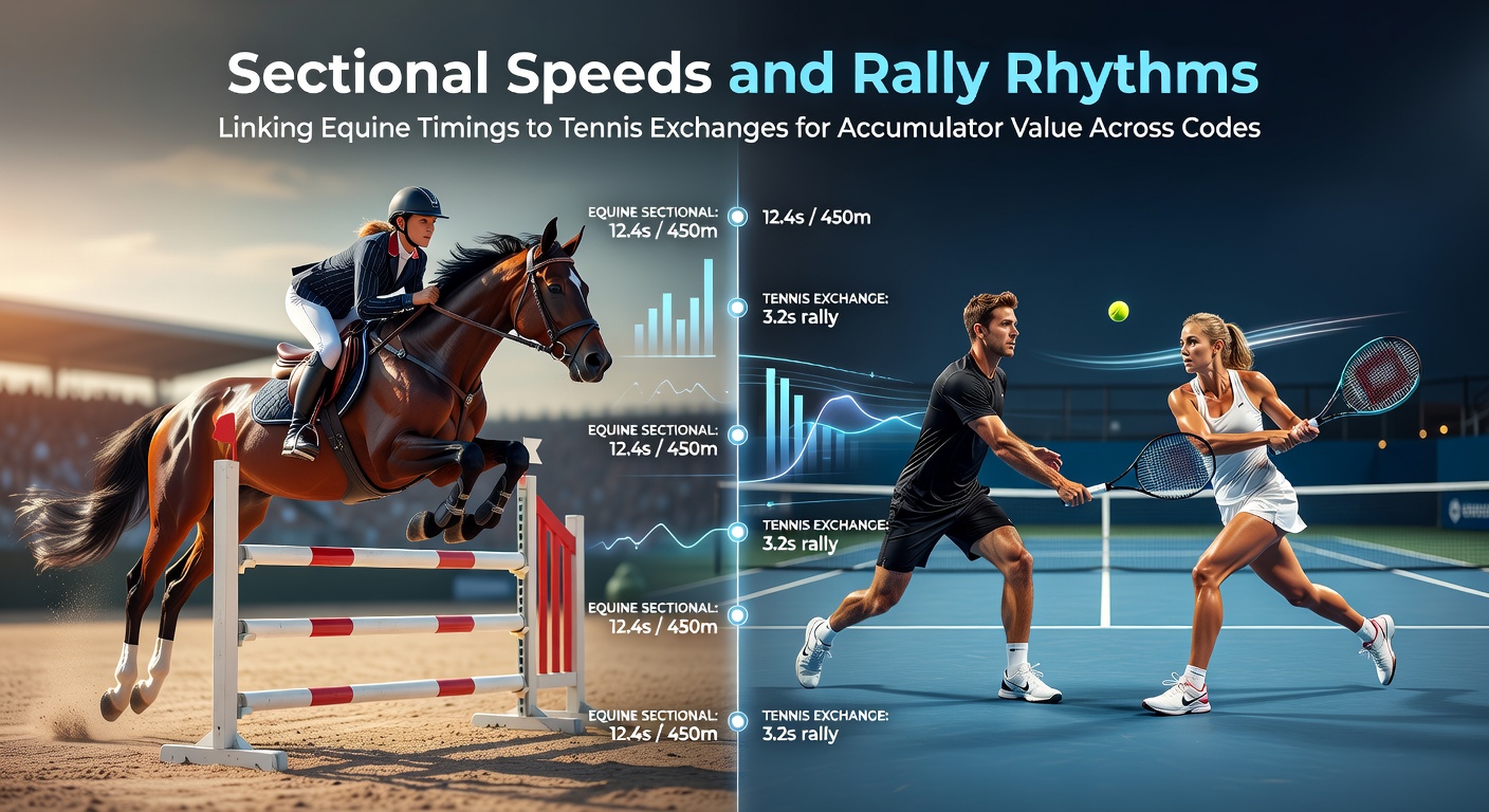 Horse racing sectional timing data displayed alongside tennis rally analysis charts for cross-sport betting insights