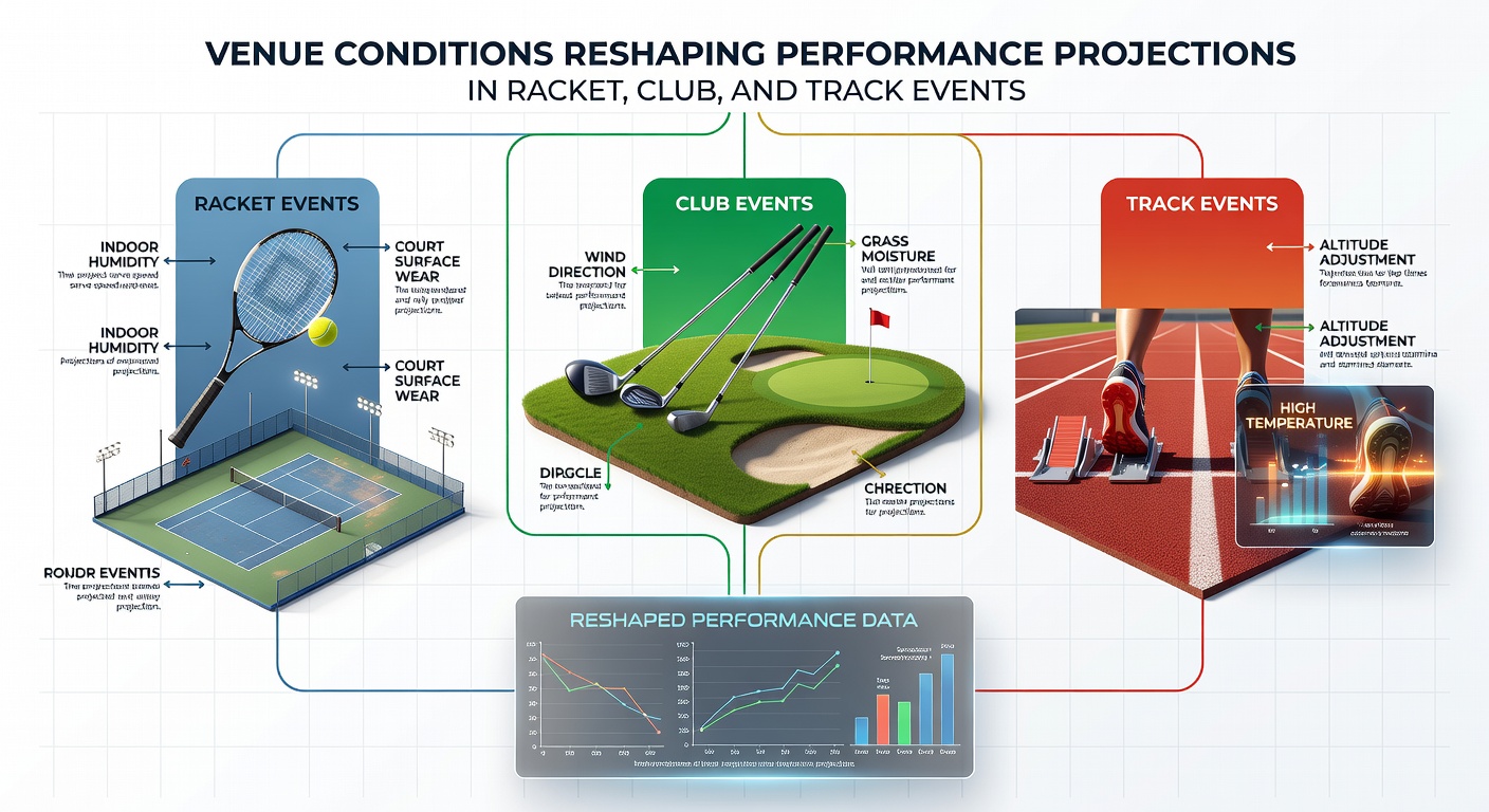 Golf course fairway conditions under varying weather that affect club selection and scoring